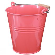 Product Bucket Decoration Pink Flower Pot Metal 26x22.5x23cm 6l