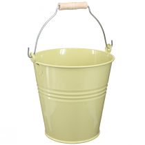 Product Bucket Metal Flower Pot in Green Yellow 26x22.5x23cm 6l