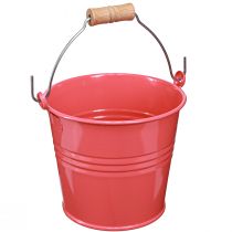 Product Bucket Metal Flowerpot Pink Handle 16x17.5x16cm 2pcs