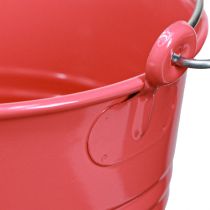 Product Bucket Metal Flowerpot Pink Handle 16x17.5x16cm 2pcs
