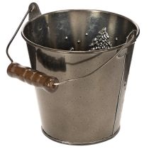 Product Decorative bucket with fir trees and wooden handle, 13cm