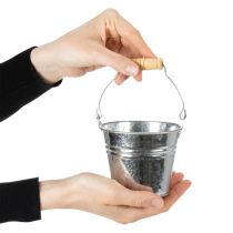 Product Bucket Ø10cm H8cm 10 pcs. Zinc, shiny