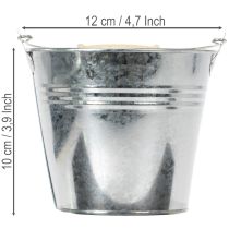 Product Bucket Ø12cm H10cm 8pcs. Zinc, shiny