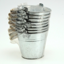 Product Bucket Ø12cm H10cm 8pcs. Zinc shiny