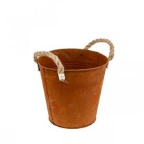 Product Decorative pot with handles, autumn decoration, metal bowl patina Ø20cm H19cm