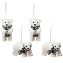 Product Polar Bear Hanging Decoration Winter Decoration Figurines Set 11×7cm 4pcs