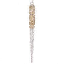 Product Decorative icicles for hanging champagne glitter 14.5cm 4pcs