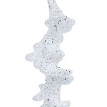 Icicles white with glitter to hang up 26.5cm 1p