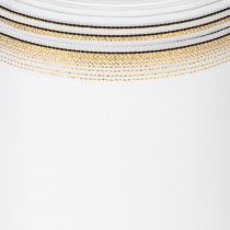 Product Elegant Moiré wreath ribbon, 125mm, white with gold edging - High-quality decorative ribbon for floristry and celebrations