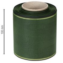 Product Elegant moiré green wreath ribbon with gold edge, 100mm x 25m, for funeral floristry and decoration