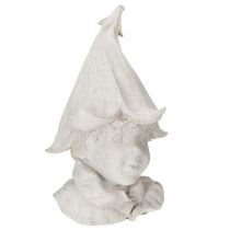 Product Decorative gnome head figurine for stylish garden and living room accents, grey, 30cm