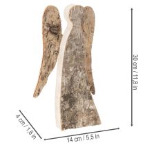 Product Angel figure made of wood with birch bark, 30cm