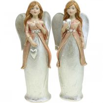 Product Angel figure guardian angel Christmas angel with heart H19cm 2pcs