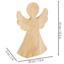 Product Wooden angel decorative figure made of light natural wood, Christmas decoration, 30cm
