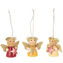 Product Decorative angel pendant with star for hanging, 5cm, 9 pieces