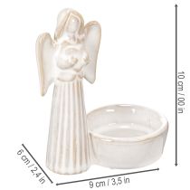 Product Angel bowl decoration with small figure and round tealight holder 10cm 3pcs