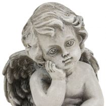Decorative angel in gray sitting 13.5cm 2pcs