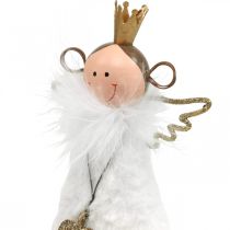 Product Angel figure Christmas decoration wood metal white golden H20.5cm