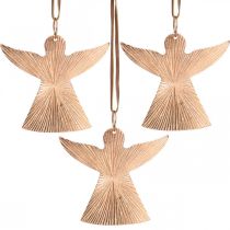 Product Angels to hang, Advent decorations, metal decorations copper-colored 9 × 10cm 3pcs