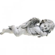 Grave decoration angel sleeping grave angel gray polyresin 39×14x13cm