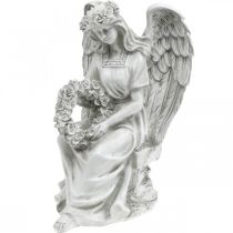 Grave angel with wreath Sitting female angel H32cm