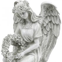 Grave angel with wreath Sitting female angel H32cm