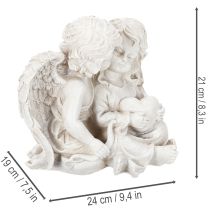 Product Angel Decoration Children's Angel Couple with Heart Sculpture 24cm