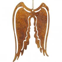 Angel wings metal deco hanger patina decoration 19.5cm 3pcs