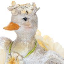 Product Decorative Duck Figurines in Floral Dress – Set of 2, 11cm