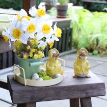 Product Duck figurines, raincoat ceramic figures for fun balcony and garden decoration, 11cm, 4 pieces