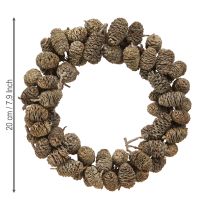 Product Alder cone wreath for hanging, white washed Ø18cm