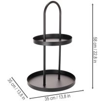 Product Metal double-tiered round decorative tray 58cm