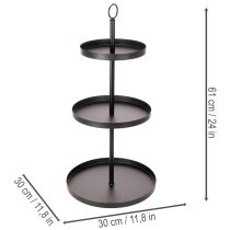 Product Three-tiered metal round serving stand for multi-tiered table decoration, 61cm