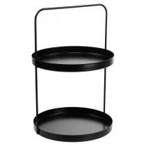 Cake stand decorative tray table shelf metal black H30cm Ø20cm