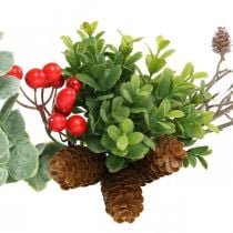 Decorative wreath eucalyptus, berries and cones artificially Ø30cm