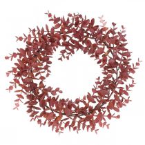 Decorative wreath eucalyptus red Artificial eucalyptus wreath Ø32cm
