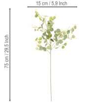 Product Artificial eucalyptus branch with round leaves, 75cm, 4 pieces
