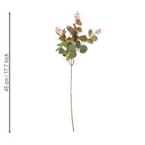 Product Artificial eucalyptus branches with pink flowers, 45 cm, 3 pieces