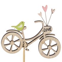 Product Wooden stakes with bicycle motif for a spring-like romantic atmosphere in the living room, 8cm, 12 pieces