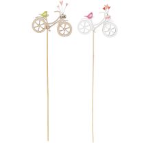 Product Wooden stakes with bicycle motif for a spring-like romantic atmosphere in the living room, 8cm, 12 pieces