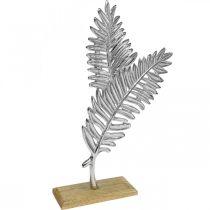 Table decoration metal decoration fern silver wood H54cm W37cm