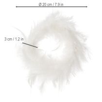 Product Feather wreath ideal for wedding decoration and atmospheric Easter decoration 20cm