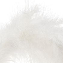 Product Feather wreath ideal for wedding decoration and atmospheric Easter decoration 20cm