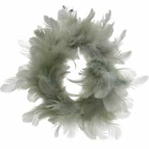 Decorative feather wreath gray Ø18cm Easter decoration real feathers