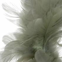 Decorative feather wreath gray Ø18cm Easter decoration real feathers