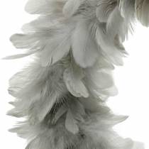 Easter decoration spring wreath large light gray Ø40cm spring decoration real feathers
