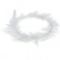 Product Feather wreath white Ø25cm Easter decoration real feathers decorative wreath 2 pieces
