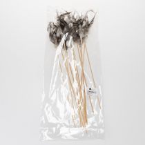 Product Feather branch decorative stakes with natural feathers, Easter decoration for elegant arrangements, 37cm, 12 pieces