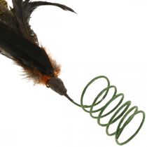 Colorful feathers decoration on wire spring spring decoration H35cm 3pcs