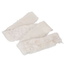 Product White fluffy decorative ribbon, faux fur roll, 10x140cm, 3 pieces